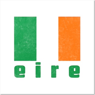 Eire / Irish Flag Retro Style Design Posters and Art